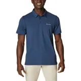 Polo azul de hombre Columbia Tech Trail, confeccionada en tejido hidroabsorbente Omni-Wick™ con elastano.