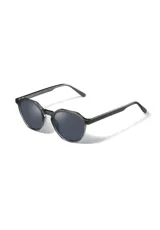 Gafas de sol redondas color champagne con lentes grises.