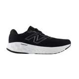 Championes New Balance Evoz V4, color negro con logo 'N' en gris oscuro y entresuela blanca con tecnología Fresh Foam X.