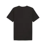 Remera de algodón de PUMA, color negro, con logo bordado en el pecho y diseño lavado.