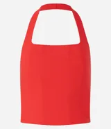 Blusa cropped de frente única color rojo, con escote cuadrado y confeccionada en bengalina con viscosa certificada.