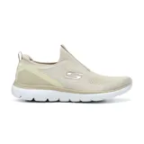 Zapatilla deportiva Skechers Summits Daily Flourish color beige, con capellada de tejido de punto suave, plantilla Air Cooled Memory Foam y entresuela flexible.
