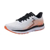 Championes de running 361 Kairos, color blanco con detalles en naranja y negro.