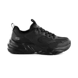 Championes Skechers Bobs Sport Bamina 2.0, color negro, con capellada de cuero sintético y malla, plantilla Memory Foam, entresuela contorneada y suela de goma flexible.