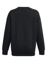 Buzo Under Armour Essential Fleece color beige, de corte holgado y cuello redondo. Logo de la marca bordado en el pecho.
