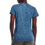 Remera Under Armour de mujer, color azul jaspeado, de corte amplio y tejido UA Tech™ de secado rápido.