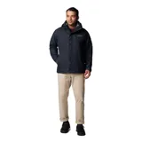 Campera Columbia 3 en 1 color azul marino, con capa exterior impermeable y transpirable, tecnología termorreflectante Omni-Heat™ y forro polar interior. Capucha desmontable y ajustable, puños y dobladillo ajustables, bolsillos con cremallera y protector de barbilla.