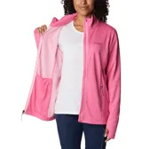 Campera polar Columbia con cierre frontal, bolsillos laterales con cierre y orificios para pulgares.