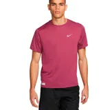 Remera de running Nike Dri-FIT Run Division Rise 365, color blanco, de corte clásico y mangas cortas. Presenta logo reflectivo en el pecho y bolsillo trasero.