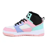 Championes de caña alta Avia Pilia para mujer, con diseño multicolor en tonos pastel: rosa, lila, celeste y blanco. Presentan el logo de la marca en los laterales y cordones negros.