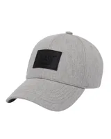 Gorra gris con logo CAT en parche negro, visera curva y cierre ajustable en la parte posterior.