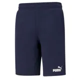 Short deportivo azul marino de corte clásico, con cintura elástica ajustable con cordón y logo Puma estampado en blanco en la pierna izquierda.