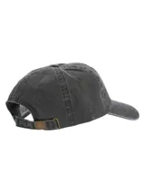 Gorro unisex de algodón color celeste con visera curva y logo de pato bordado en azul marino en el frente.