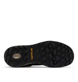 Bota de senderismo Columbia Newton Wander Ltr, color negro con suela blanca y detalles en marrón. Fabricada en cuero impermeable con tecnología Omni-Tech y suela Omni-Grip.