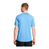 Remera deportiva Under Armour Tech 2.0 de hombre, color gris jaspeado con logo negro en el pecho.