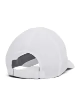 Gorro deportivo Under Armour Launch, color negro con logo reflectivo plateado.