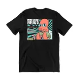 Remera negra de manga corta con estampado de Zoidberg en el pecho.