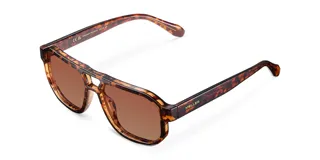 Gafas de sol Seba modelo Tigris Brown, con montura aviador geométrica oversize en carey y lentes marrones.