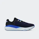 Championes de running Altra modelo Paradigm 8, color azul marino y negro, con detalles en azul eléctrico y suela blanca.
