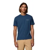 Remera azul de manga corta Columbia con tecnología Omni-Shade™ UPF 50 para protección solar y Omni-Wick™ para absorción de la humedad.