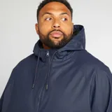 Parka impermeable larga AZUL