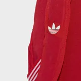 Mochila Adidas Adicolor Classic roja con logo blanco. Cuenta con un compartimento principal espacioso, un bolsillo frontal y bolsillos laterales. Las correas son acolchadas y ajustables.