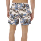 Short de baño Rip Curl con estampado de palmeras, cordón de ajuste negro y logo de la marca en la pierna.
