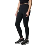 Calza deportiva negra de tiro alto, confeccionada en poliéster reciclado y elastano, con tecnología Omni-Wick™ y bolsillo lateral en la pierna.