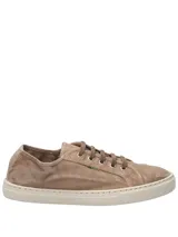 Zapatillas acordonadas color ocre, hechas en España con algodón orgánico.