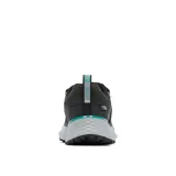 Championes de senderismo Columbia Facet 75 Outdry para mujer, color negro con detalles en turquesa y suela gris. Capellada de malla duradera con superposiciones sin costuras, membrana impermeable OutDry, sistema de ajuste Navic Fit, plantilla OrthoLite Eco y suela Adapt Trax.