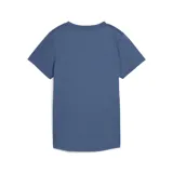 Remera deportiva Puma color azul con cuello en V y logo estampado en el pecho.