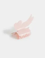 Broche para el pelo color rosa pastel, de acrílico, con forma de moño.
