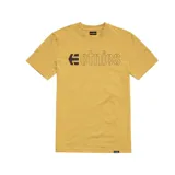 Remera de algodón amarilla con logo de la marca etnies en el frente.