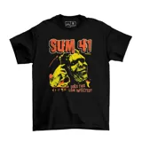 Remera negra con estampa de la banda de rock Sum 41.