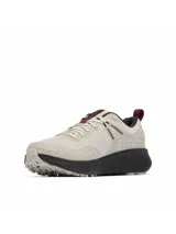 Zapatillas de senderismo impermeables Columbia Konos TRS Outdry para hombre, color gris claro con detalles en negro y violeta.