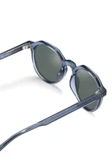 Gafas de sol redondas color champagne con lentes grises.
