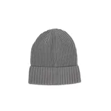 Gorro de lana Puma negro con tejido de punto acanalado y logo de la marca en el frente.