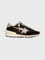 Championes Golden Goose modelo Marathon, confeccionados en ripstop negro con detalles en gamuza y logo de estrella en plateado.
