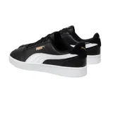 Championes Puma Shuffle de hombre, color blanco con detalles en azul marino y dorado.