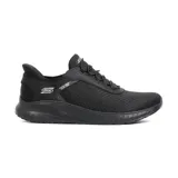 Championes deportivos Skechers Slip-ins Sport Squad Chaos, color negro. Diseñados con tecnología Hands Free Slip-ins y Heel Pillow para un calce fácil y seguro. Capellada de tejido técnico con cordones elásticos, plantilla Memory Foam y suela flexible.