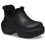 Botas cortas Crocs Stomp Lined Shorty color negro, con plataforma y forro de piel sintética.