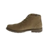Bota de media caña color marrón de cuero nobuck, con suela de goma duradera y de gran tracción.