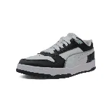 Zapatillas Puma RBD Game Low, color negro, blanco y celeste.