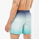 Short de baño azul con efecto degradado y cordón ajustable en la cintura.