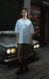 Remera blanca de algodón con estampado frontal que dice "Au revoir, shoshanna!" en letras negras.