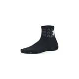 Medias deportivas Under Armour unisex, de corte medio, color negro con logo de la marca en gris.