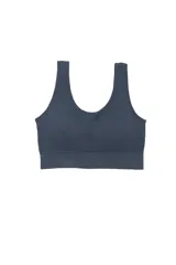 Bralette deportivo color ladrillo, de tejido acanalado.