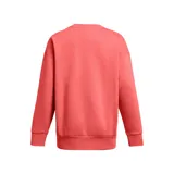Buzo Under Armour Essential Fleece color beige, de corte holgado y cuello redondo. Logo de la marca bordado en el pecho.
