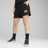 Shorts deportivos Puma Class 5 TR color negro con logo Puma Sports Club estampado en blanco en la pierna izquierda.