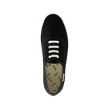 Zapatillas Victoria modelo Inglesa, color negro con suela blanca de caucho vulcanizado y cordones blancos.